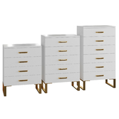 Homary Modern Cabinet White Cabinet Storage Cabinet with Storage Cabinet with Gold Legs