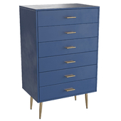 Homary-4 Drawer Chest Dresser Storage Chest Blue Accent Cabinet for Bedroom