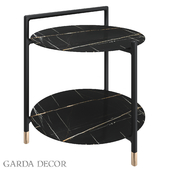 ROUND COFFEE TABLE WITH SHELF BLACK 30B-871 BL Garda Decor