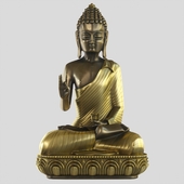 Meditating Buddha with lotus flower