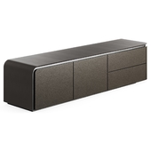 Fendi Edge Low Cabinet Charcoal Fiddleback Sycamore