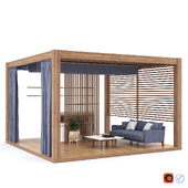 Садовая беседка с диваном Dumas Living Divani