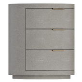 HR CLIO SHAGREEN 3-DRAWER ROUND NIGHTSTAND