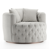 кресло Retro Tufted Round Swivel Barrel Chair