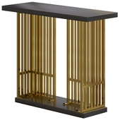 Black & Gold Console Table Small Accent Table For Entryway Foyer Metal in Small