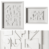 Modern geometric wall relief 01