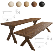 Скамья Zanat Touch 160cm Wooden legs