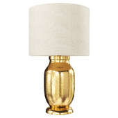 Madison hammered iron cotton shade brass table lamp