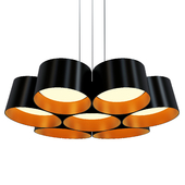 Marimba W Black and Gold Leaf Light LED Pendant