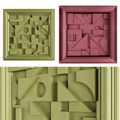 Geometric wall relief set 02