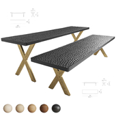 Скамья Zanat Touch 160cm Bronze legs
