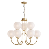 2 INDRA 9 light natural brass chandelier