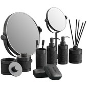 088 Bathroom Decor Set Accessories Charcoal Matte 00