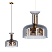 Designer pendant lamp with glass shade