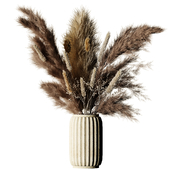 Dry Plants Bouquet Pampas Indoor concrete vase