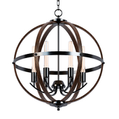 Wide Dark Bronze Orb Chandelier