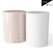 Ceramic garden stool set 4