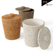 La Jolla Rattan Waste Basket