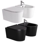 Saqu Trend compact hangtoilet randloos incl. toiletbril mat zwart