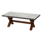 Журнальный столик    Abbott Indoor/Outdoor Concrete & FSC® Acacia Rectangular Coffee Table  журнальный стол