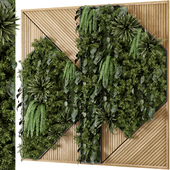 Indoor Wall Vertical Garden in Wooden Base - Set 568