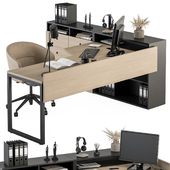 Manager Desk Wood and Black - Office Furniture 291