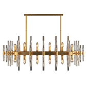 Modern Glass Living Room Chandelier in Brass