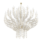 Custom made crystal art deco floral chandelier