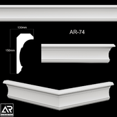 OM Карнизы  AR-74 Размер: 130 х 150 x 1000 mm материал: гипс