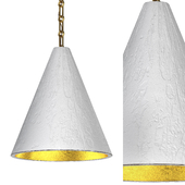 GILDED PLASTER CONE HANGING LIGHT