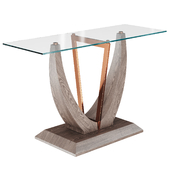 Garda Decor CONSOLE WITH GLASS BEIGE 30B-791-2