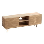 LUMANDA Meuble TV design 2 portes en bois