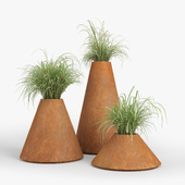 DeCastelli Conique 62 Cachepot in Steel by Filippo Pisan