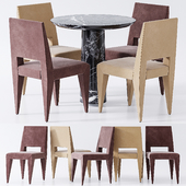 CB2 Editor Dining chair & Babylon Marble Dining table set