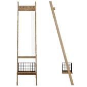 Деревянное напольное зеркало Zora Wooden Floor Mirror with Basket by Pottery Barn