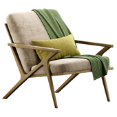 Cavett Wood Frame Armchair by Crate & Barrel