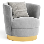 Eli Wide Velvet Swivel Chair