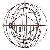 Restoration Hardware FOUCAULT'S TWIN-ORB CHANDELIER 41 Rustic