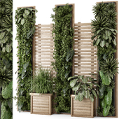 Indoor Wall Vertical Garden in Wooden Base - Set 1066