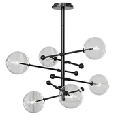 Restoration Hardware GLASS GLOBE SIX-ARM CHANDELIER 40 Black