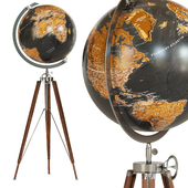 Deco Globe Earth Black