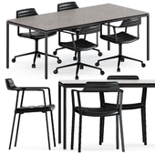 Vipp451 and Vipp452 Chairs and and Vipp table medium by Vipp