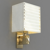 Wall Sconce Polished Unlacquered Brass Goatskin Parchment Shade