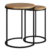 Coffee table Round side table double, set, Vova