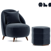 HENRI ARMCHAIR WITH LYLA FOOTSTOOL