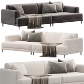 Contemporary Fabric Seating Square Arm Sofa, sofas