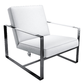 White Leather Accent Chair