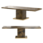 BURL WOOD BRASS TABLE