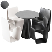 PLISSE Table by Midj and MDF Italia Sign Matt Chair