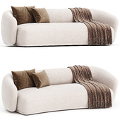 Meridiani RENÉ Curved fabric sofa